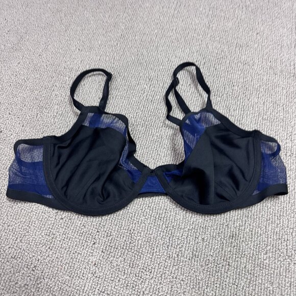 Victoria’s Secret Bra Unlined Demi Black Blue Women’s Size 34D - Picture 4 of 9